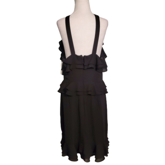 NWOT Tahari by A.S.L Black Ruffled Halter Dress - Picture 3 of 4